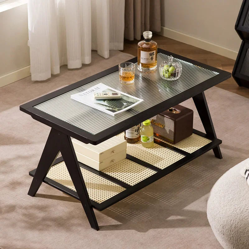 Coffee table living room household light luxury simple modern Nordic apartment special-shaped table with storage edge table